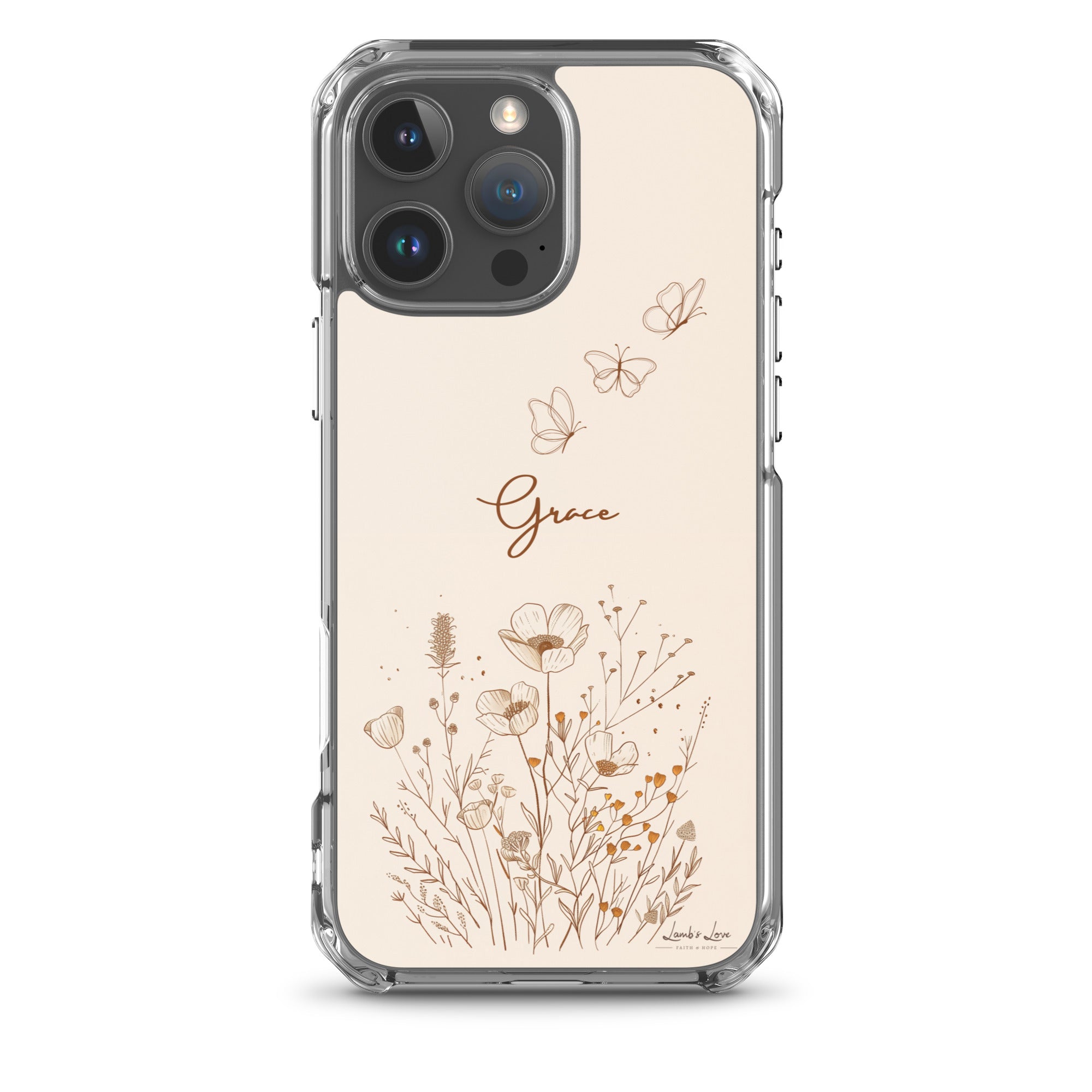 Grace, Clear - edge Case for iPhone - Lamb’s Love