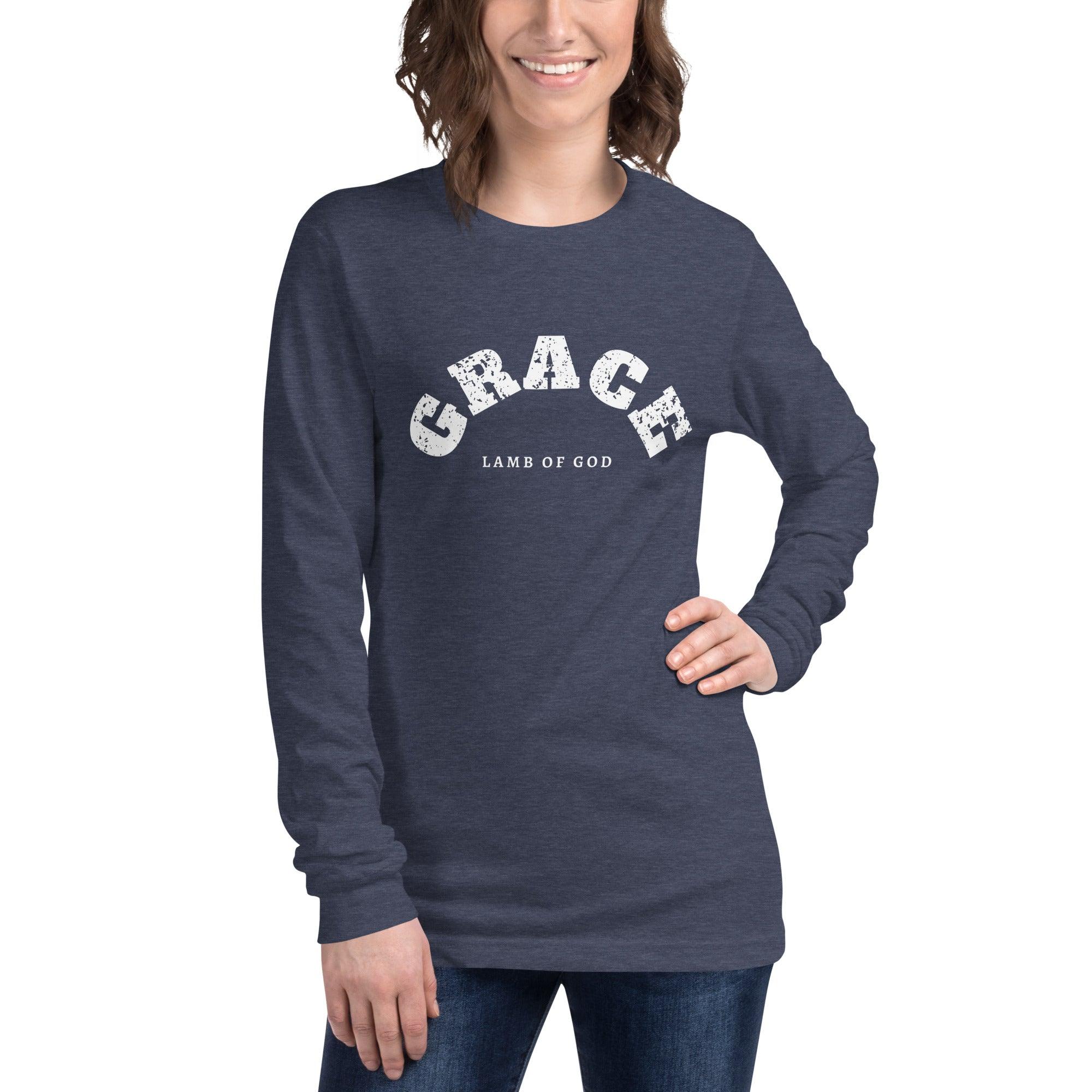 Grace Lamb of God, Women's Long Sleeve Tee - Lamb’s Love