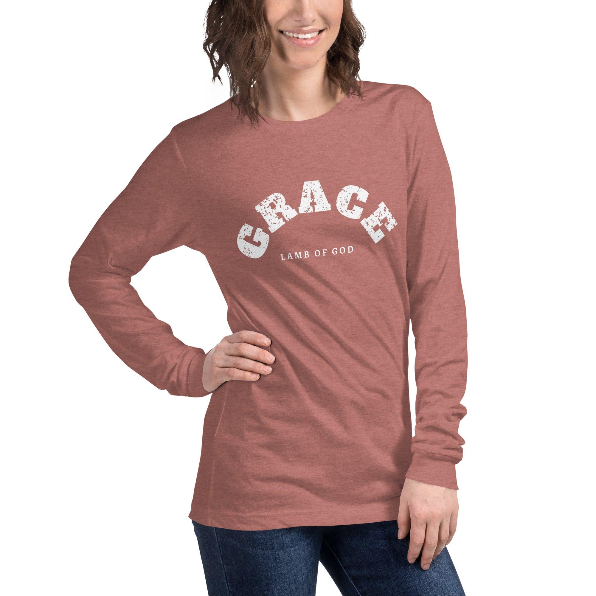 Grace Lamb of God, Women's Long Sleeve Tee - Lamb’s Love