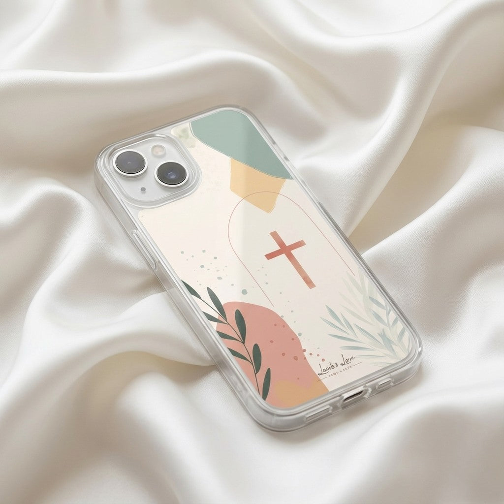 Graceful Cross Abstract Art, MagSafe Compatible Christian Phone Case