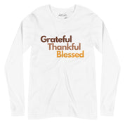 Grateful, Thankful, Blessed, Women's Long Sleeve Tee - Lamb’s Love