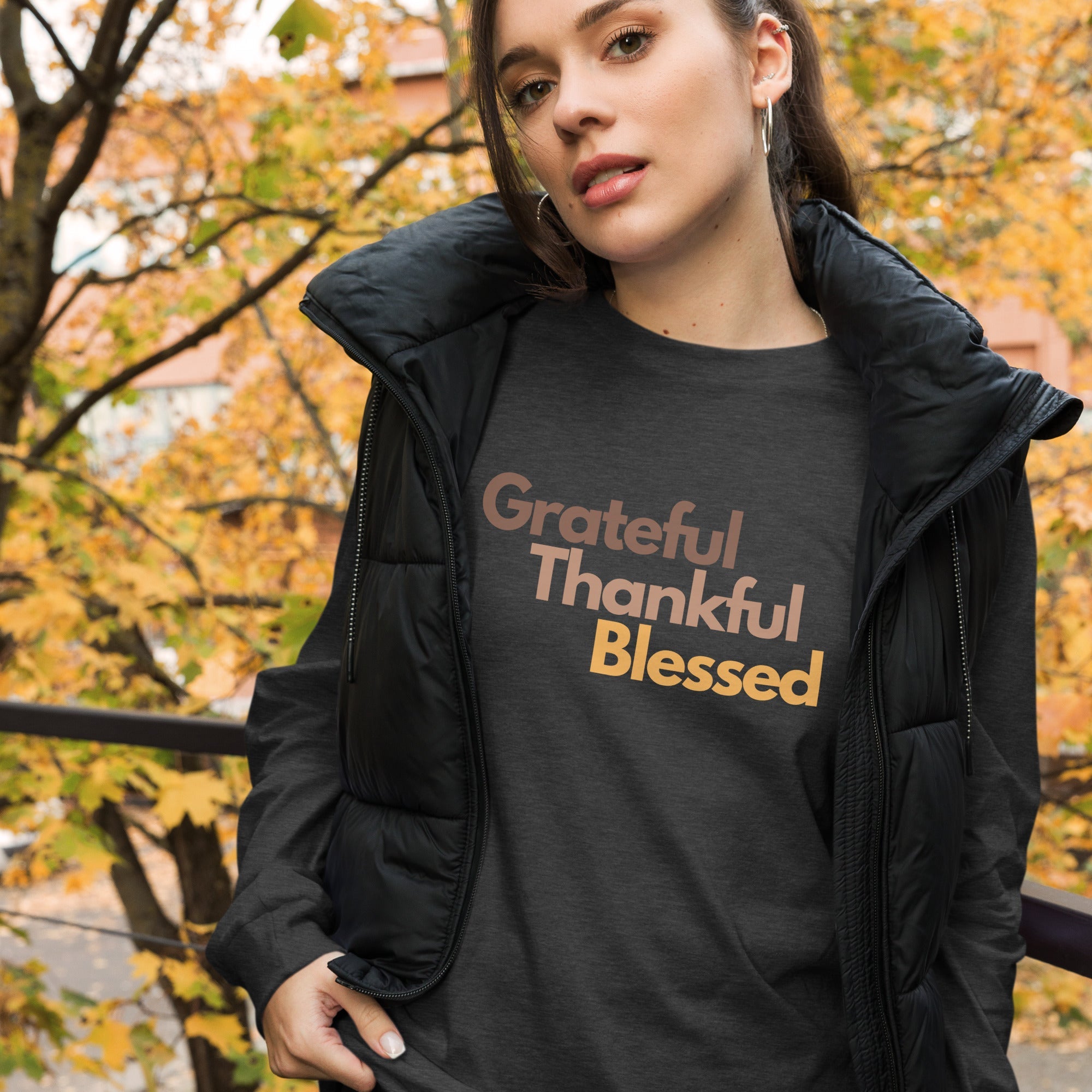 Grateful, Thankful, Blessed, Women's Long Sleeve Tee - Lamb’s Love