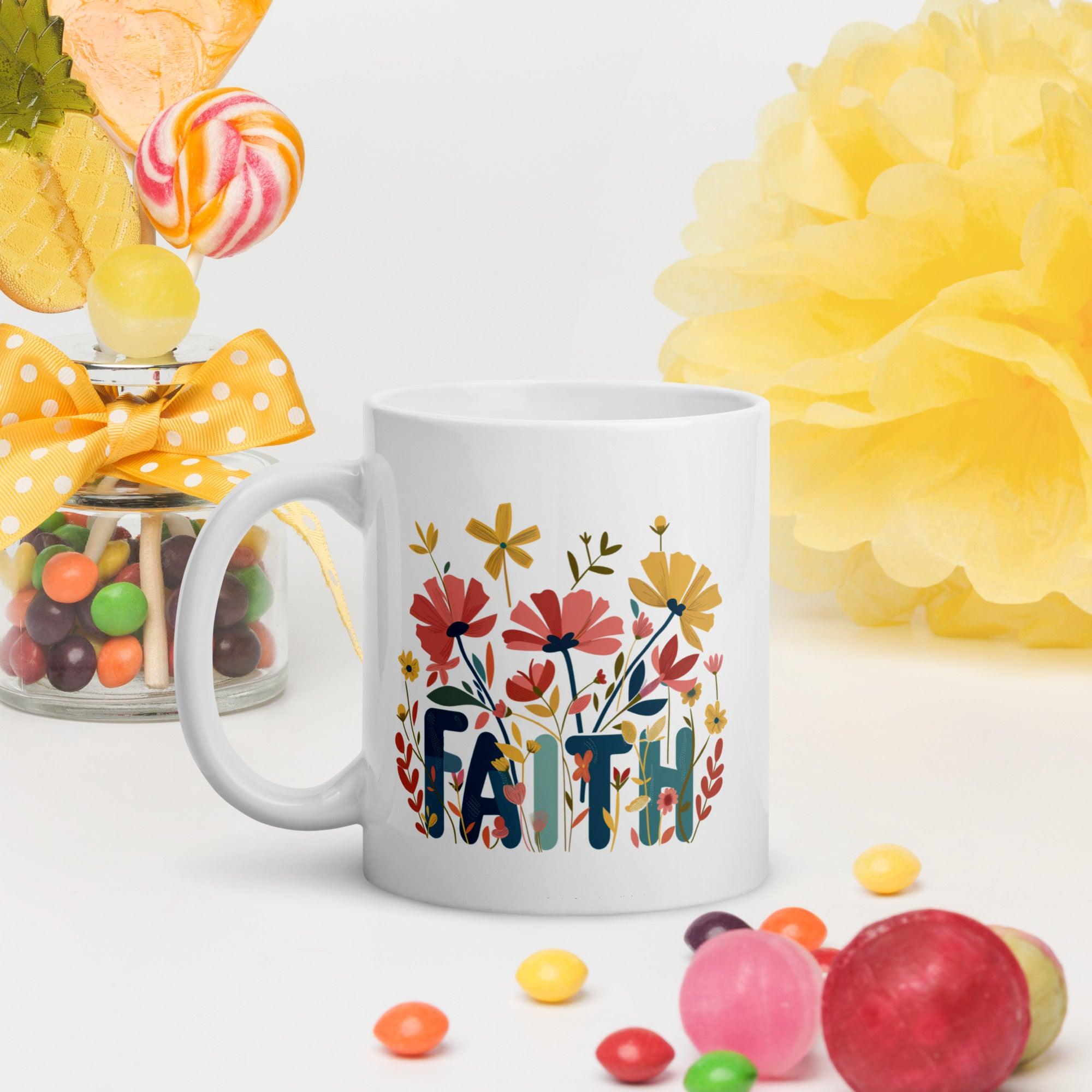 Grow in FAITH, White Interior Mug - Lamb’s Love