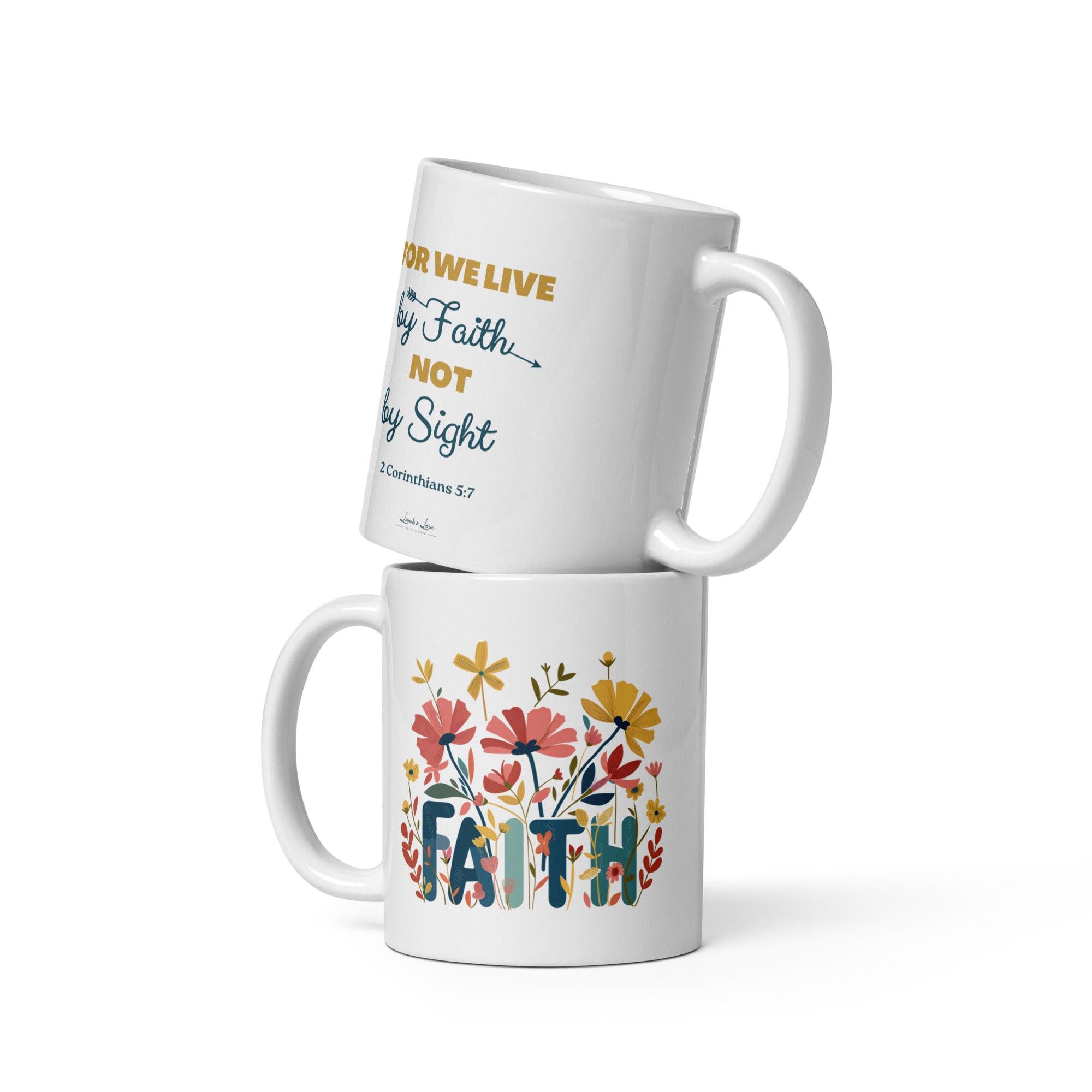 Grow in FAITH, White Interior Mug - Lamb’s Love