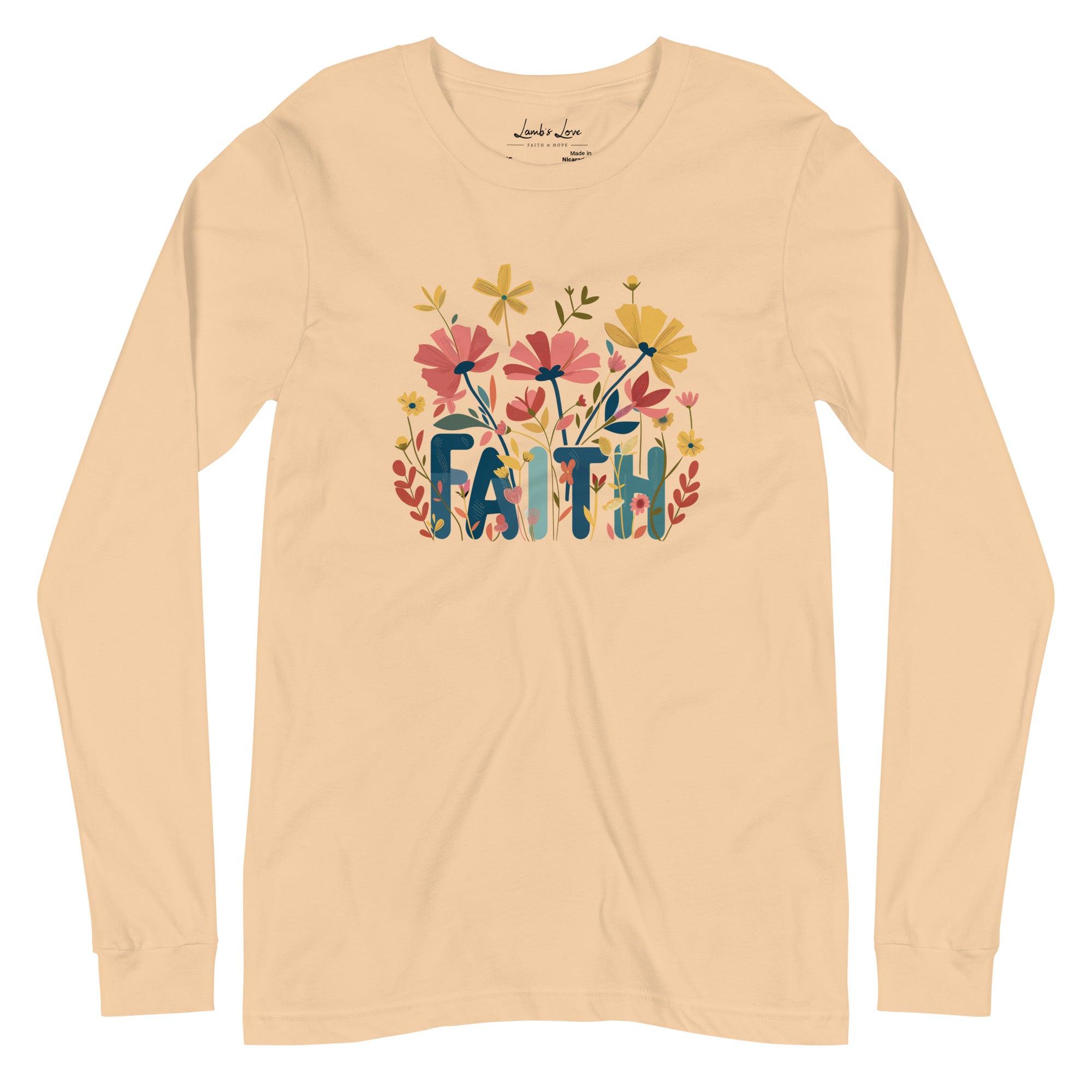 Grow in FAITH, Women's Long Sleeve Tee - Lamb’s Love