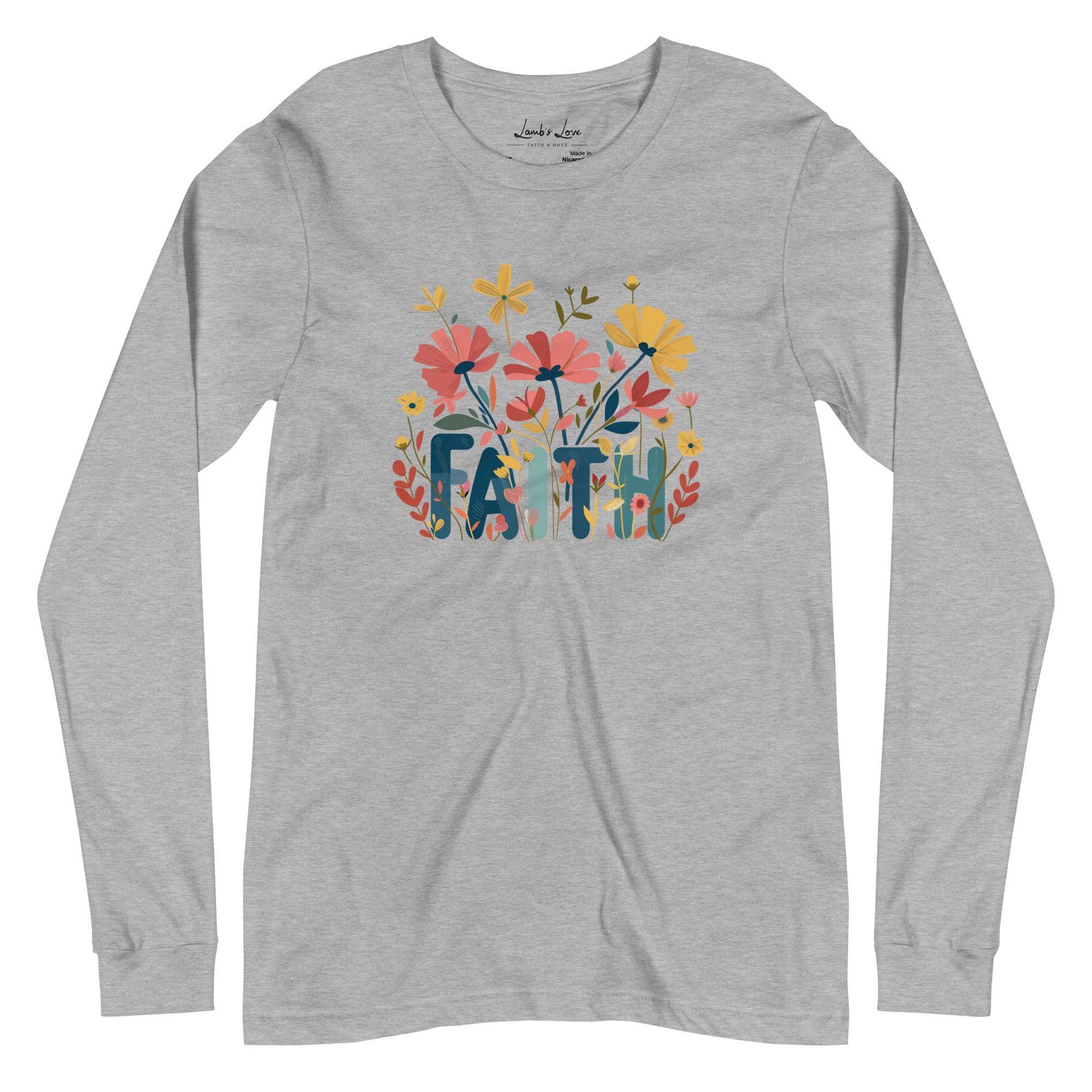 Grow in FAITH, Women's Long Sleeve Tee - Lamb’s Love