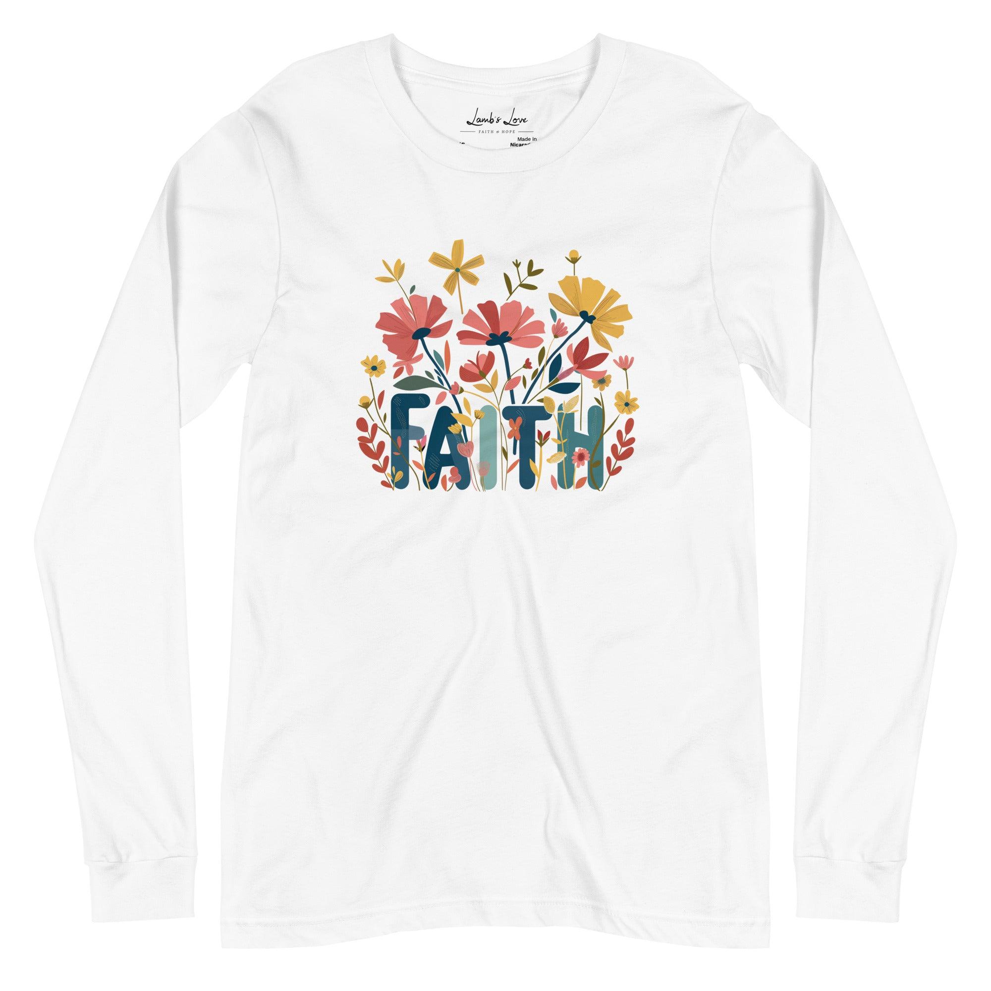 Grow in FAITH, Women's Long Sleeve Tee - Lamb’s Love