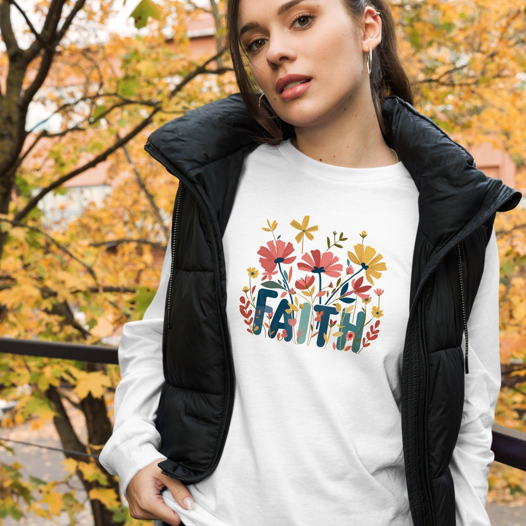 Grow in FAITH, Women's Long Sleeve Tee - Lamb’s Love