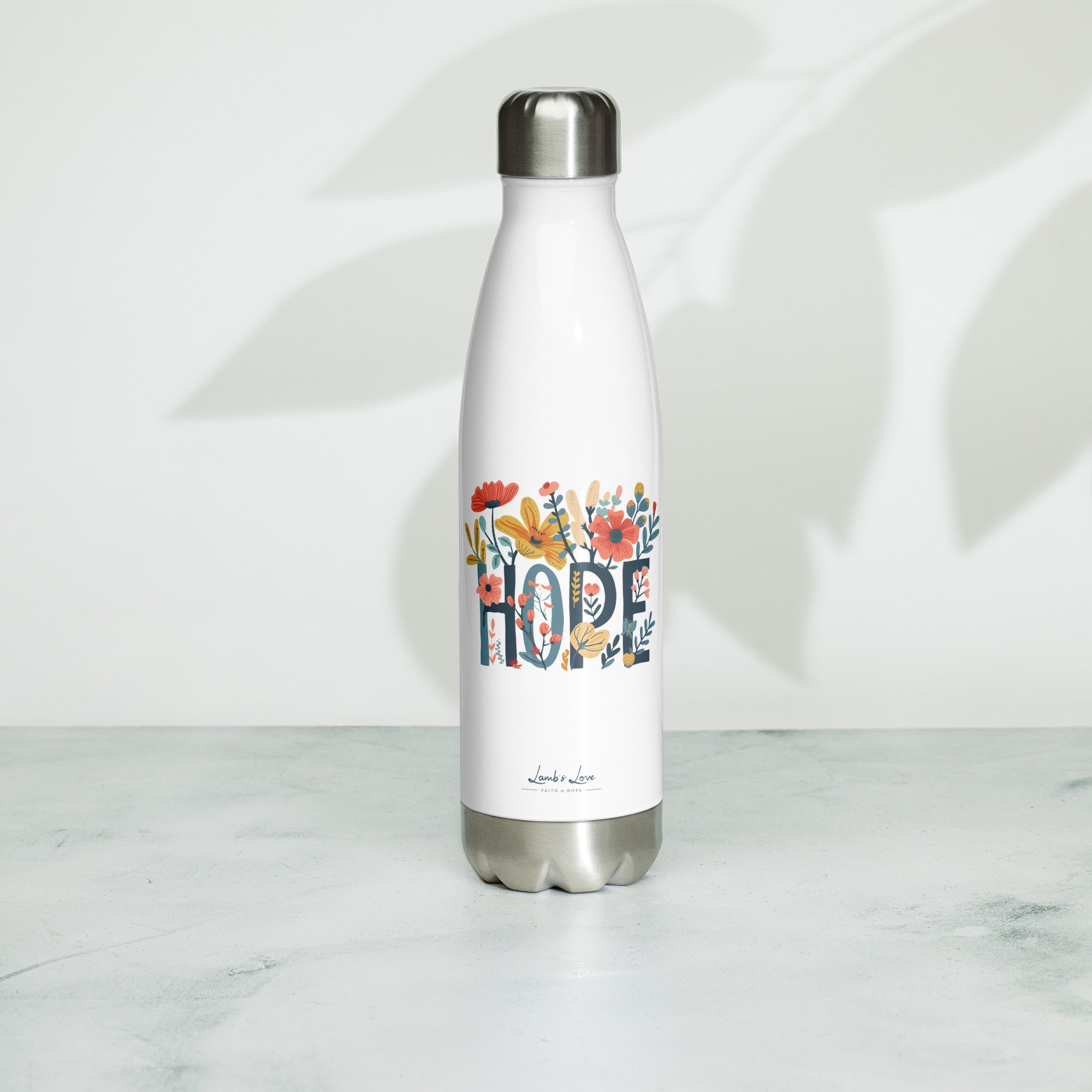 Grow in HOPE, Insulated Water Bottle 17 oz - Lamb’s Love