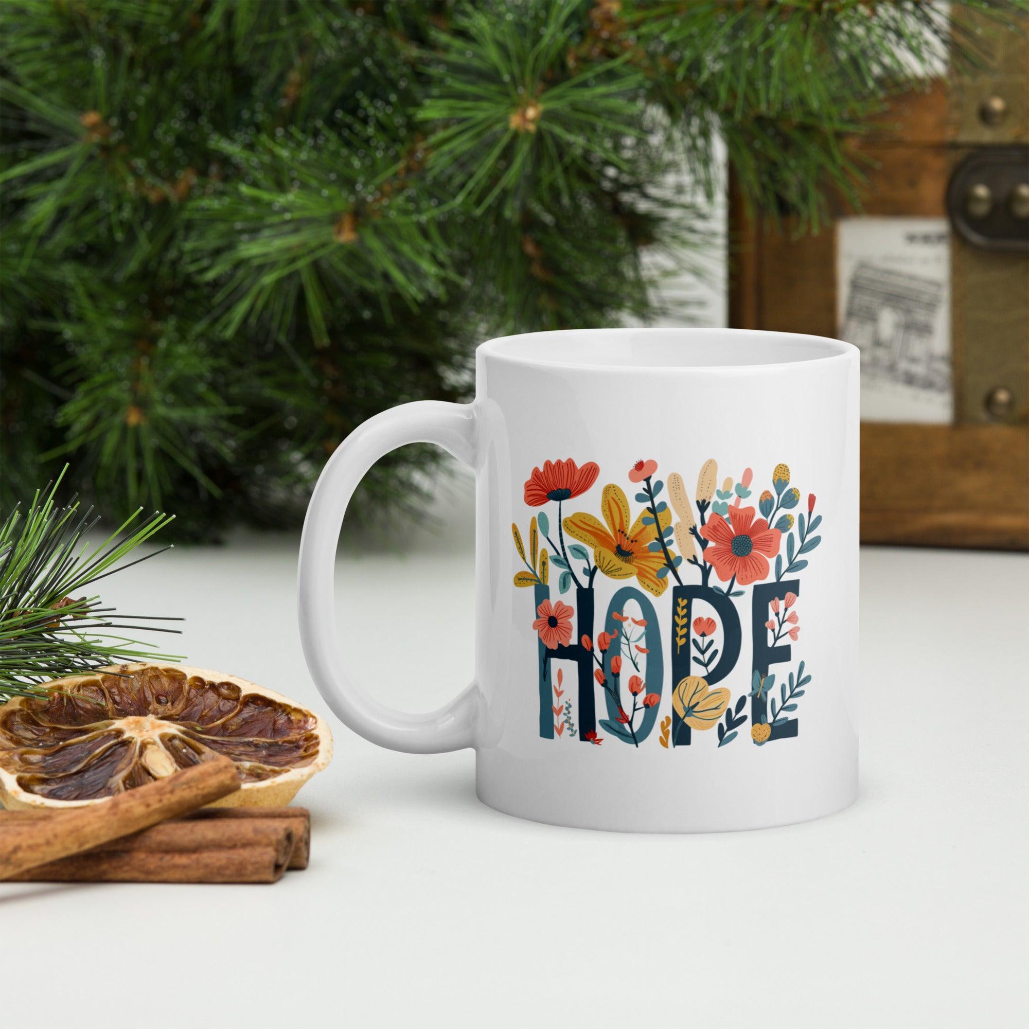 Grow in HOPE, White Interior Mug - Lamb’s Love