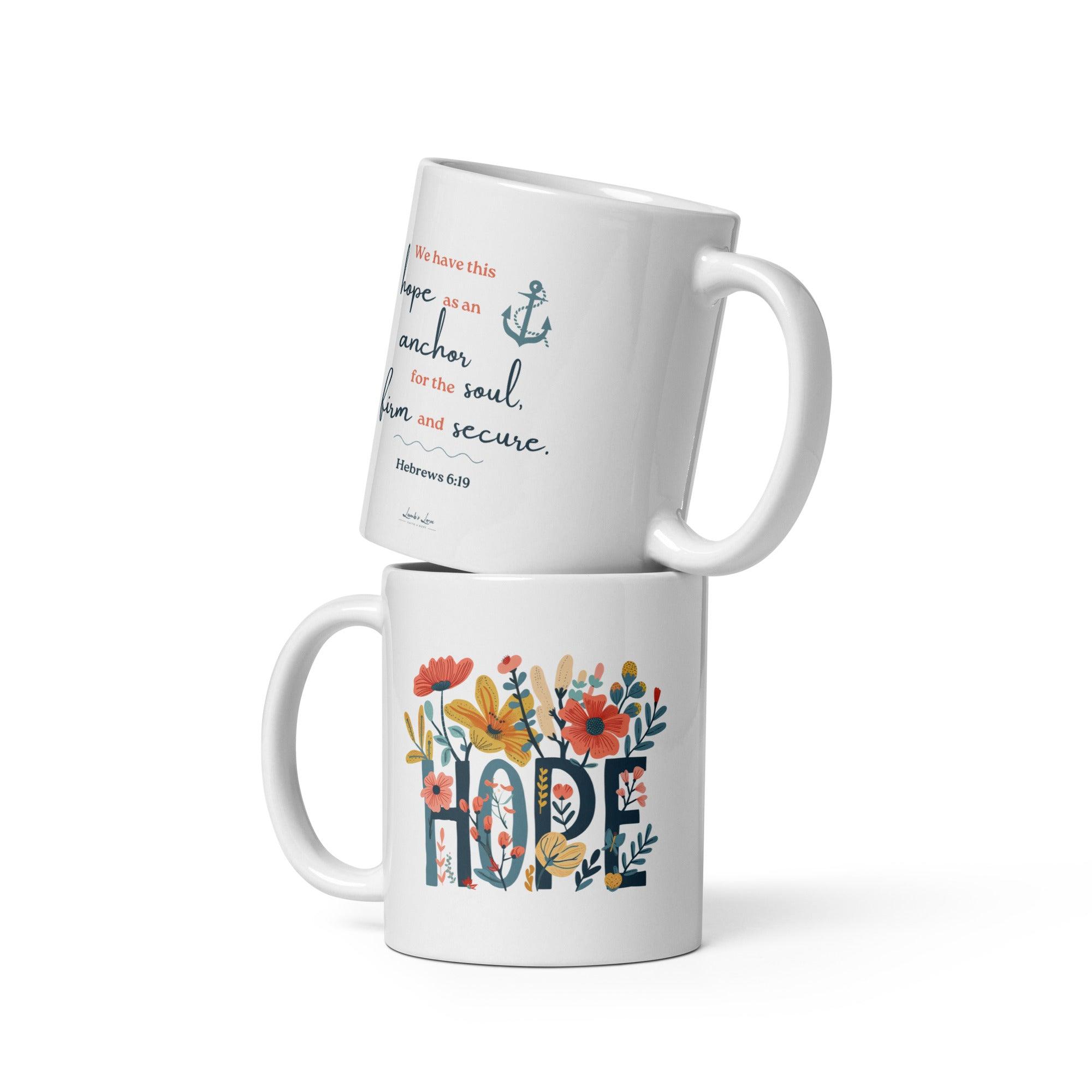 Grow in HOPE, White Interior Mug - Lamb’s Love