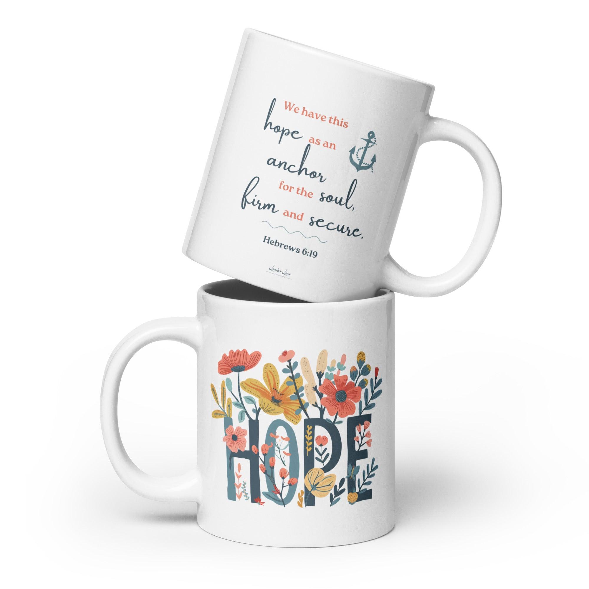 Grow in HOPE, White Interior Mug - Lamb’s Love