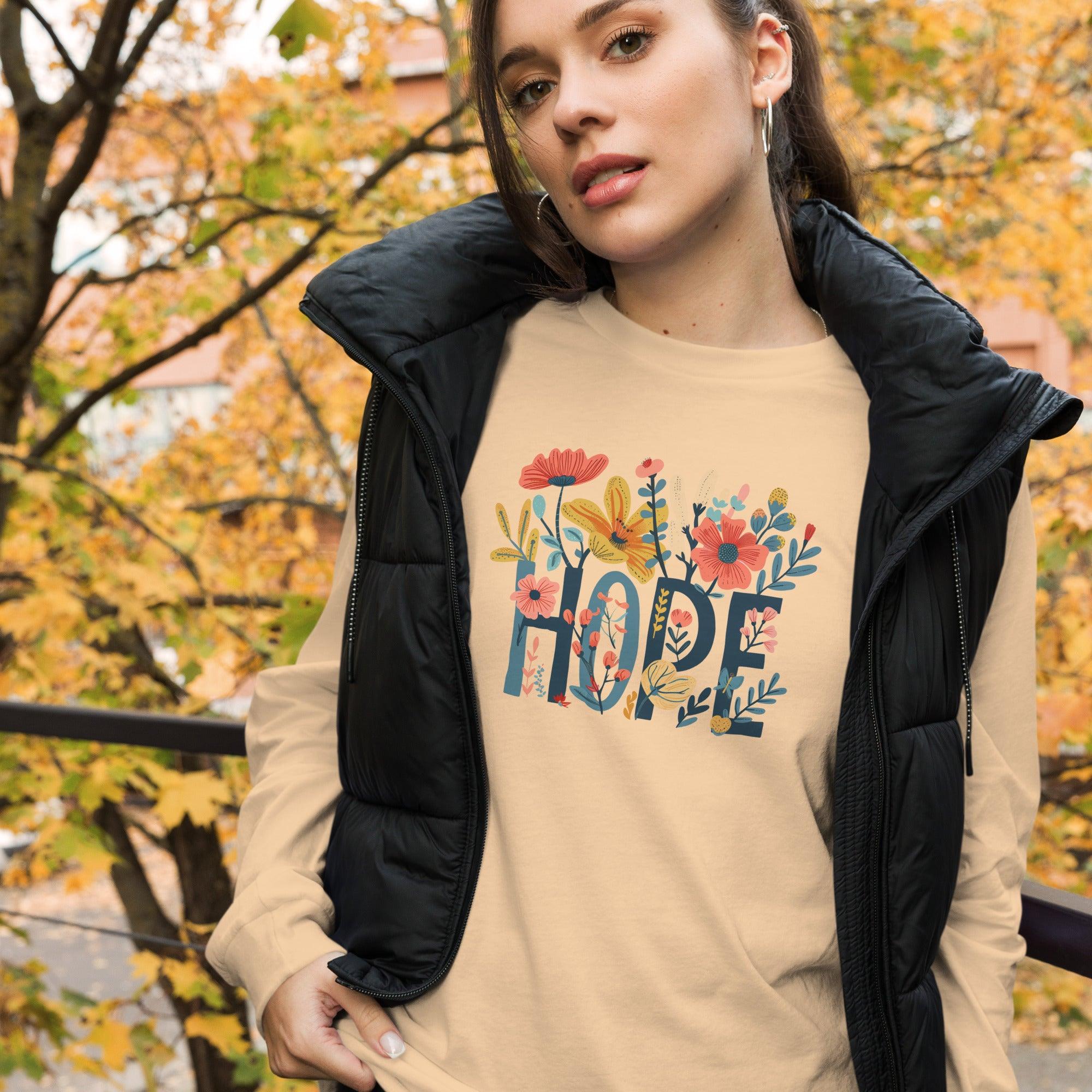 Grow in HOPE, Women's Long Sleeve Tee - Lamb’s Love