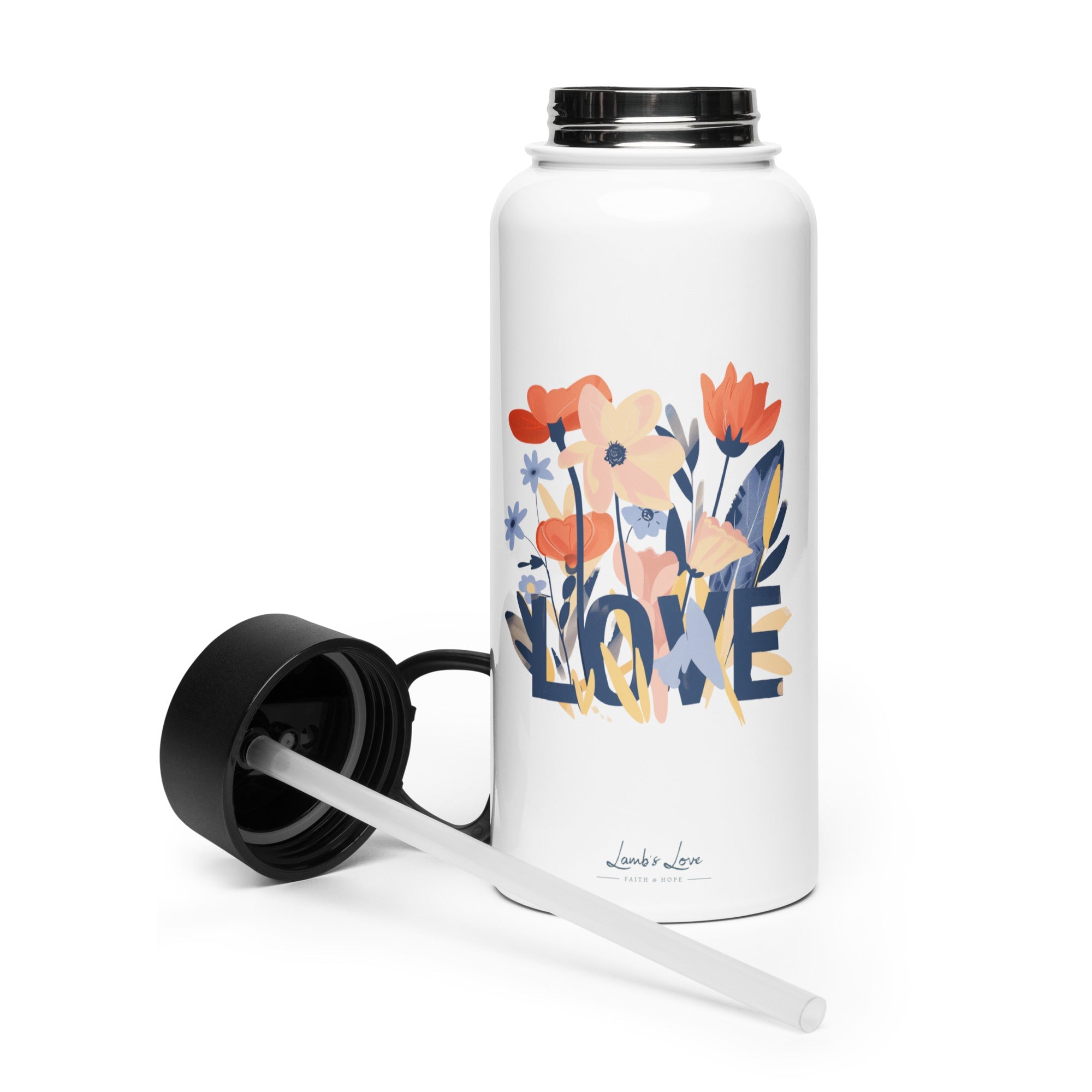 Grow in Love, Insulated Water Bottle 32 oz - Lamb’s Love