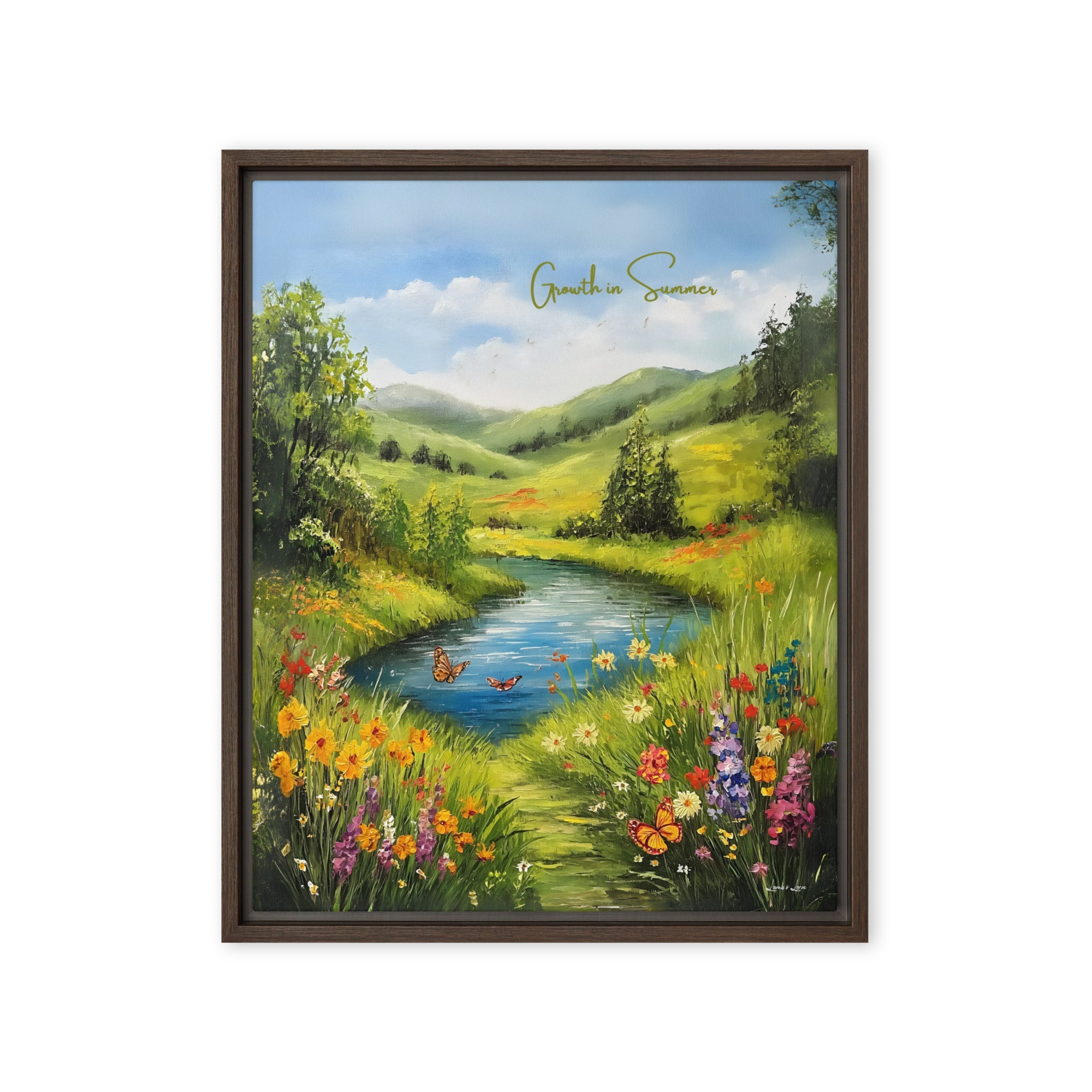 Growth in Summer, Framed Canvas - Lamb’s Love