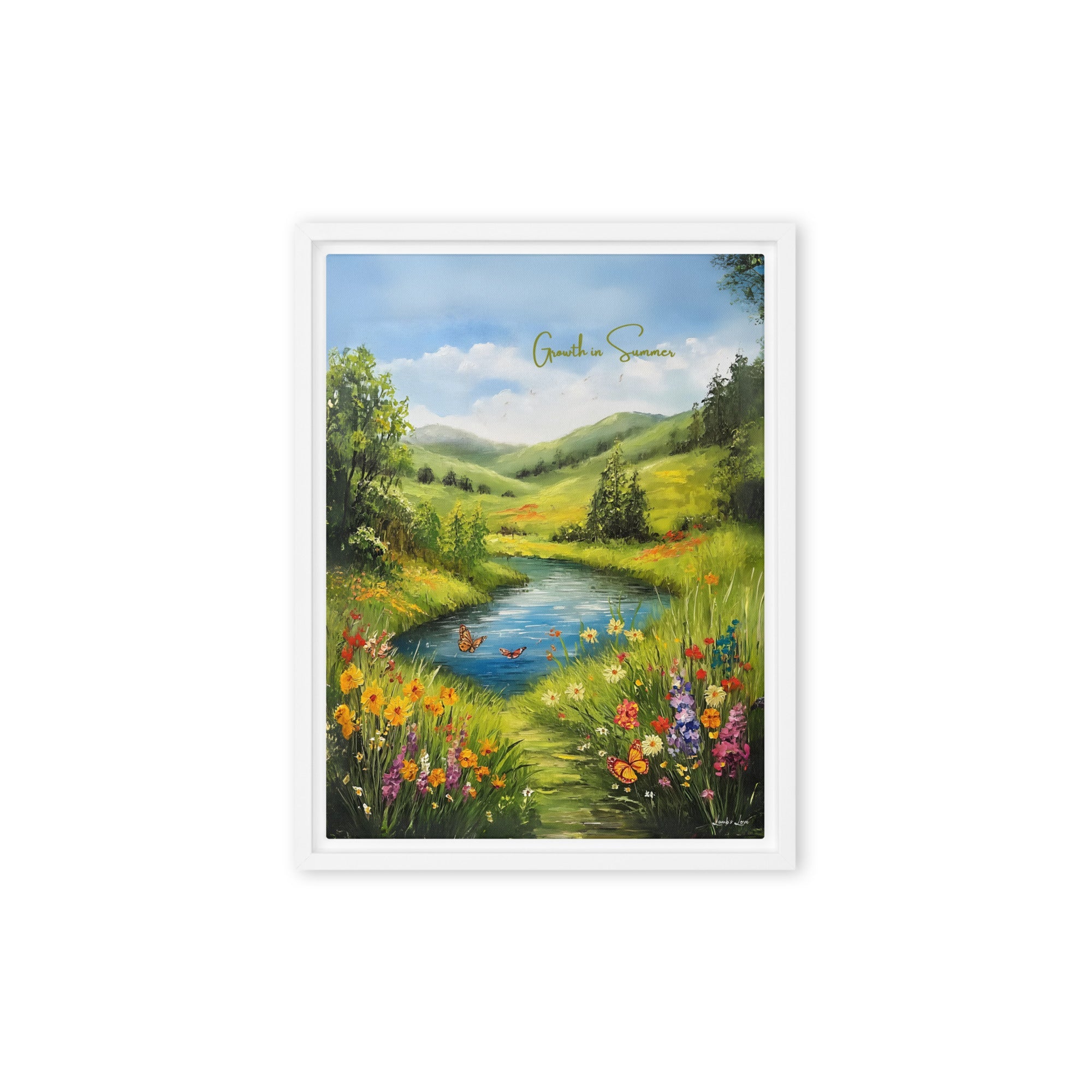 Growth in Summer, Framed Canvas - Lamb’s Love