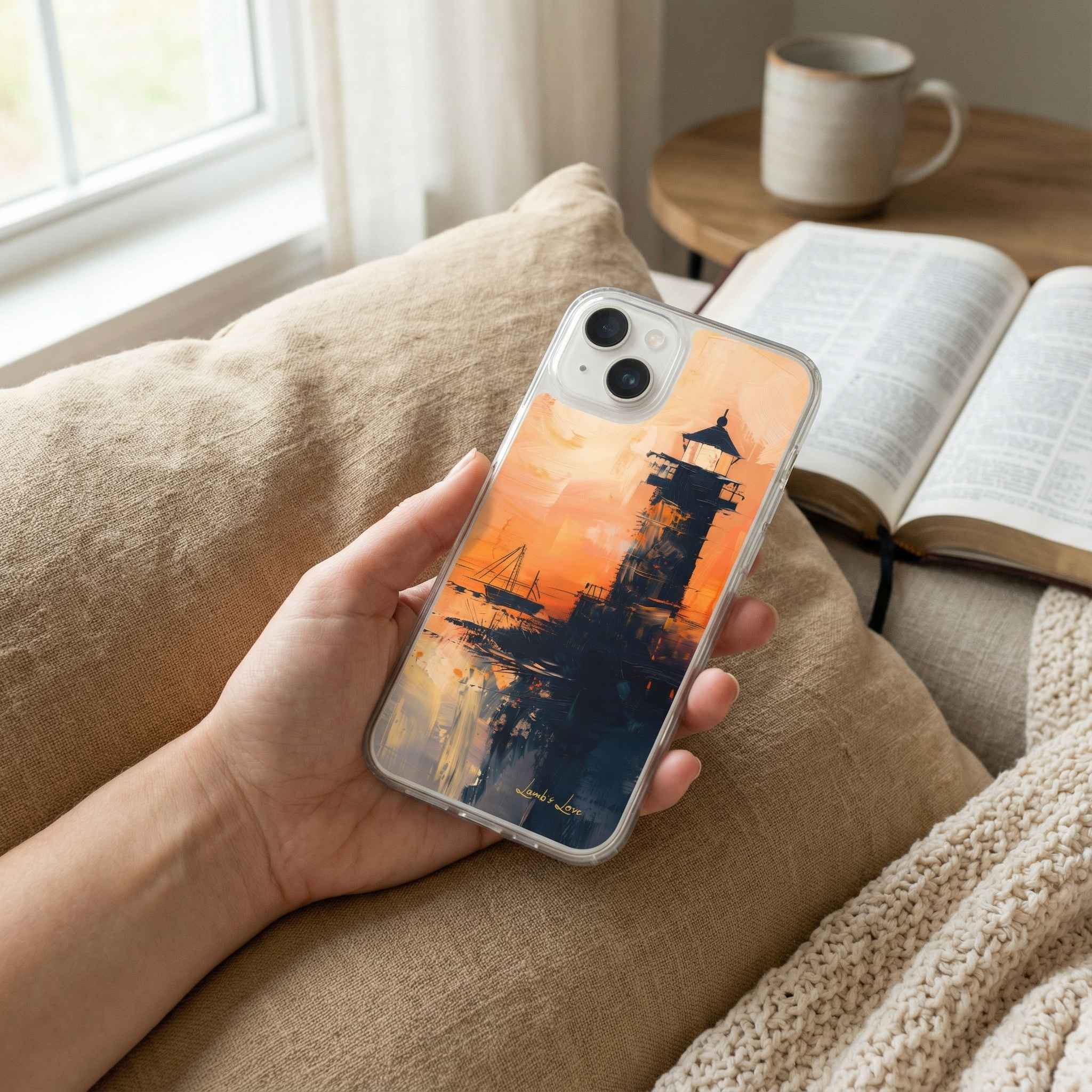 Guiding Lighthouse, MagSafe Compatible Christian Phone Case