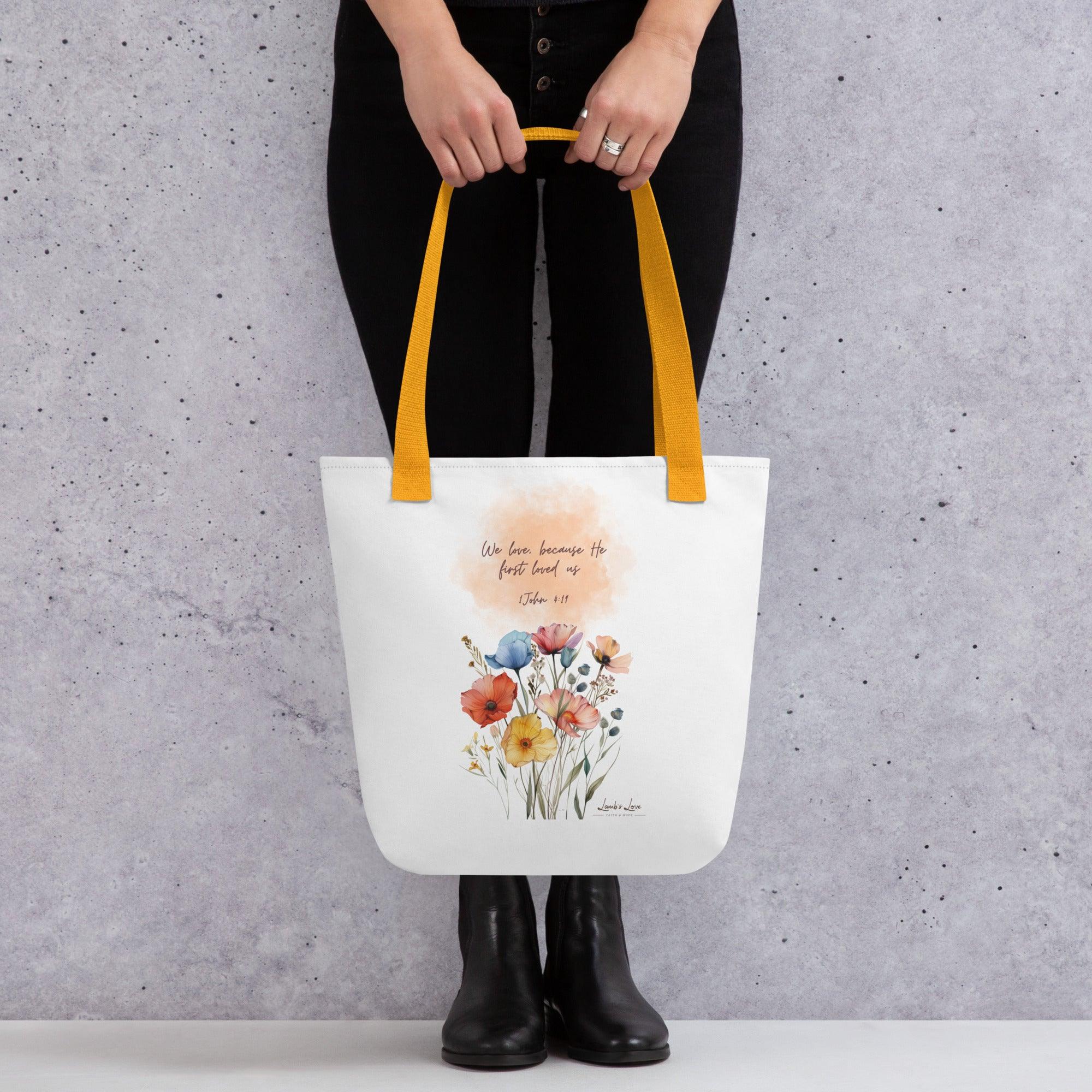 He First Loved Us, Tote Bag - Lamb’s Love