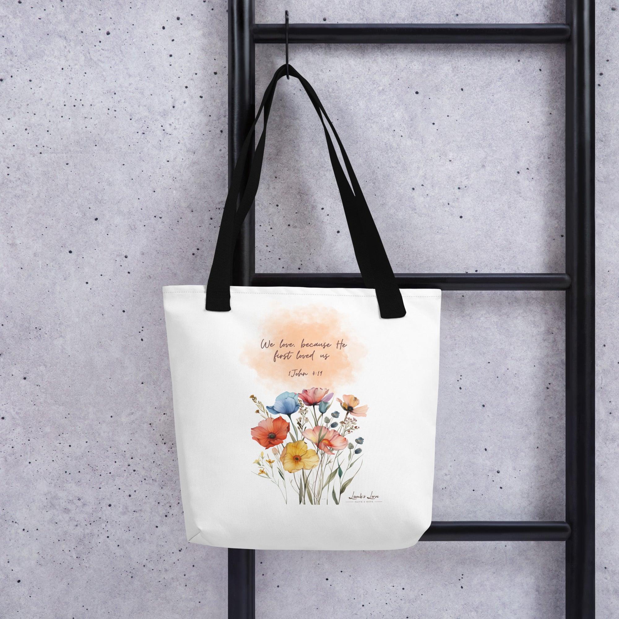 He First Loved Us, Tote Bag - Lamb’s Love