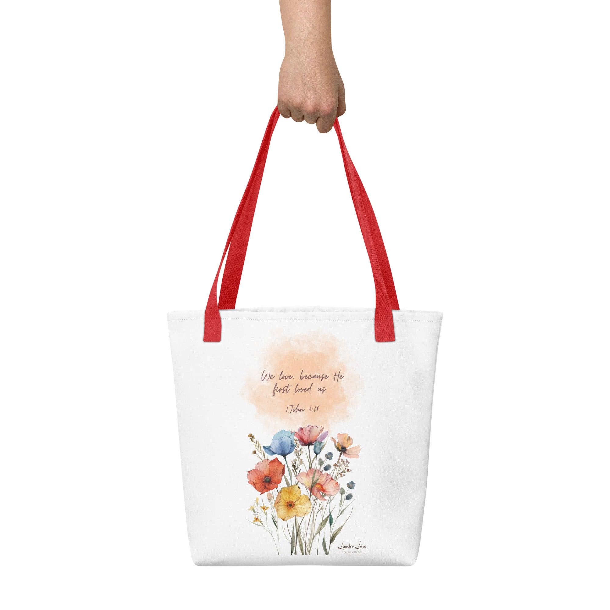 He First Loved Us, Tote Bag - Lamb’s Love