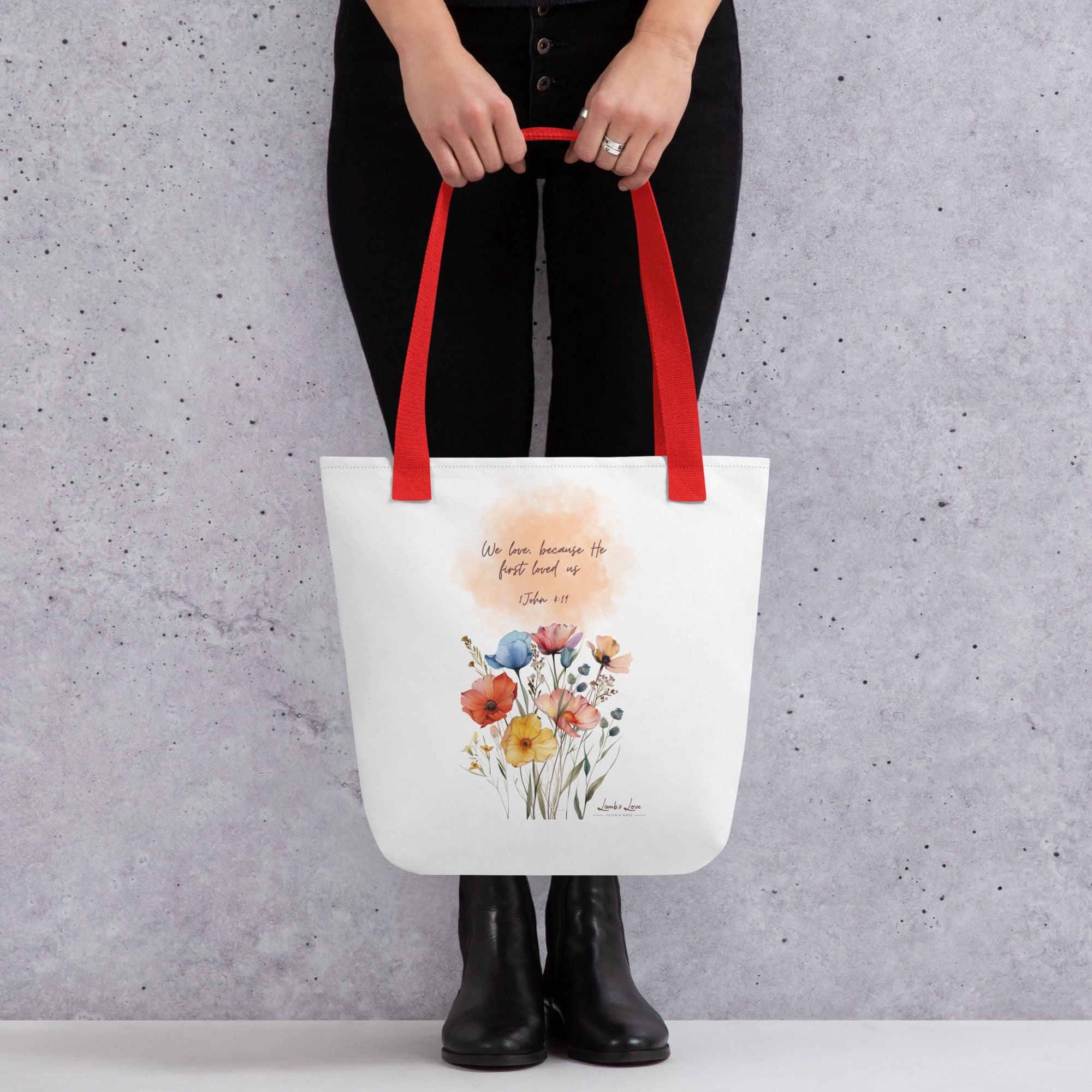 He First Loved Us, Tote Bag - Lamb’s Love