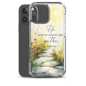 He Guides Me Paths, Clear - edge Case for iPhone - Lamb’s Love