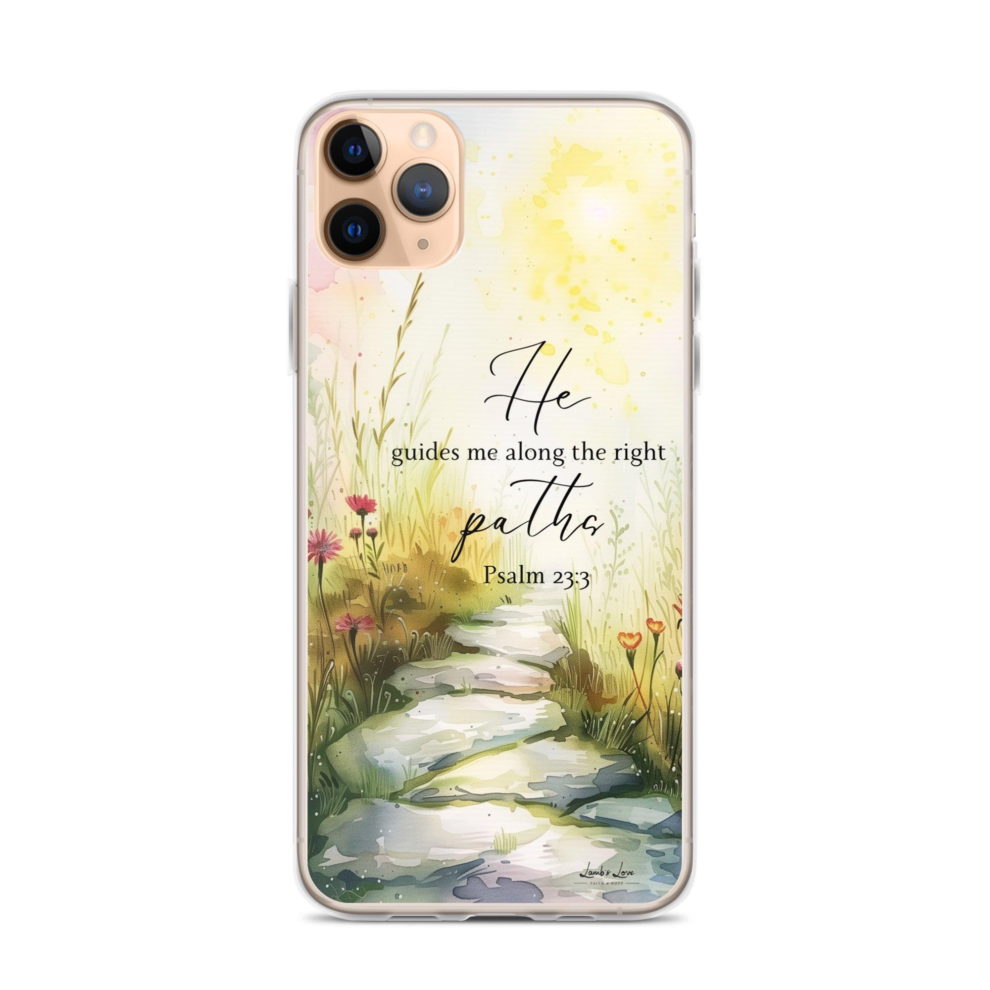 He Guides Me Paths, Clear-edge Case for iPhone - Lamb’s Love