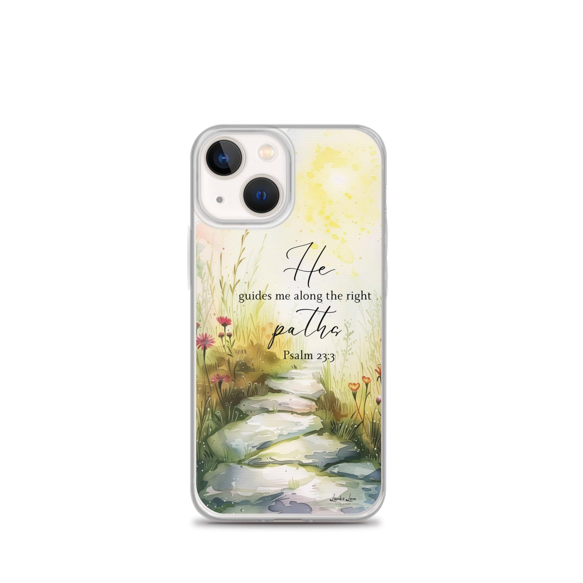 He Guides Me Paths, Clear-edge Case for iPhone - Lamb’s Love