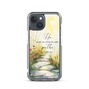 He Guides Me Paths, Clear-edge Case for iPhone - Lamb’s Love