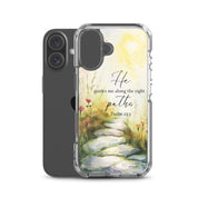 He Guides Me Paths, Clear - edge Case for iPhone - Lamb’s Love