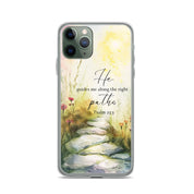 He Guides Me Paths, Clear-edge Case for iPhone - Lamb’s Love