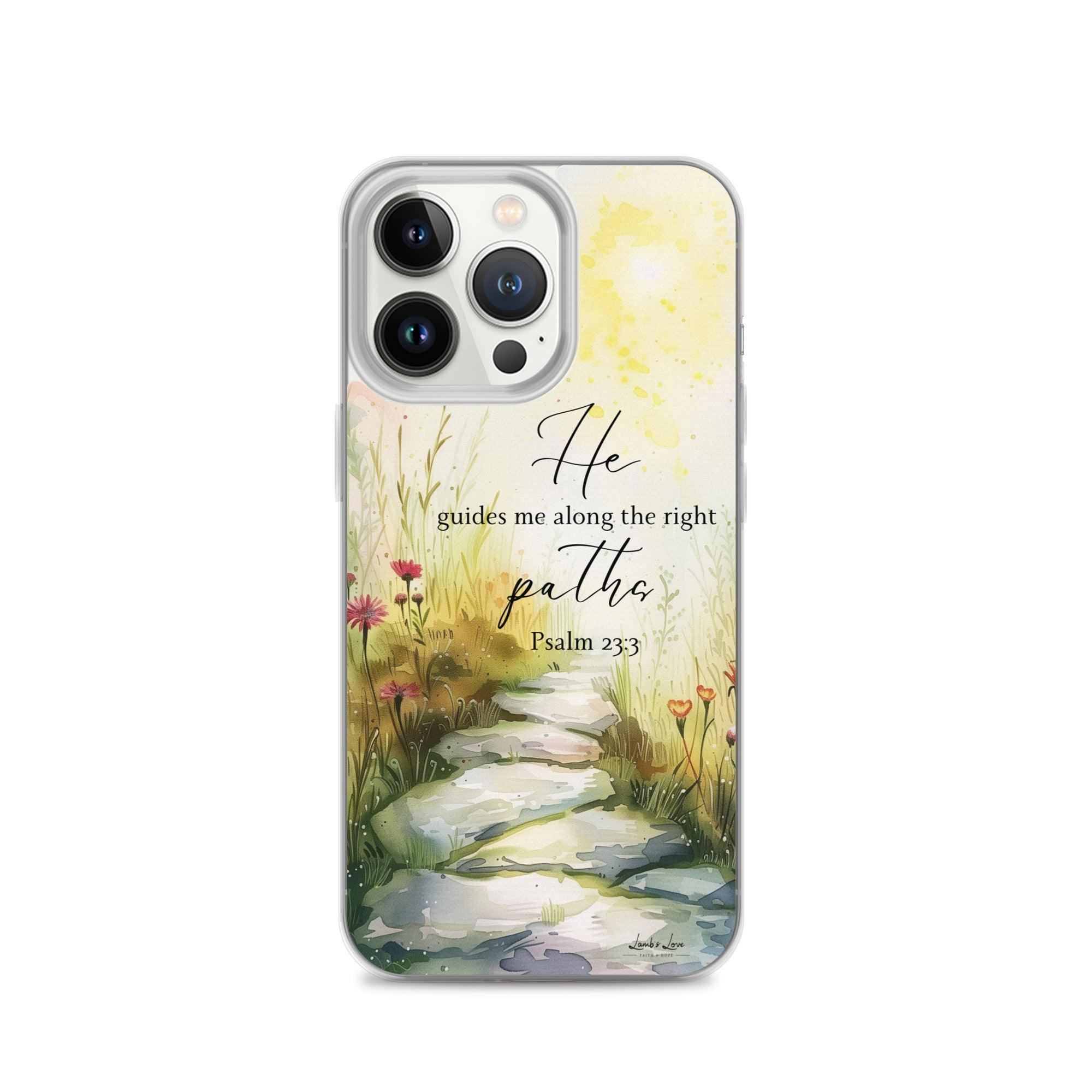 He Guides Me Paths, Clear-edge Case for iPhone - Lamb’s Love