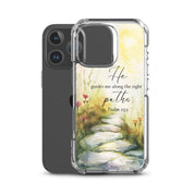 He Guides Me Paths, Clear - edge Case for iPhone - Lamb’s Love