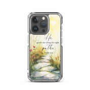 He Guides Me Paths, Clear-edge Case for iPhone - Lamb’s Love