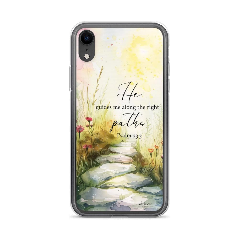 He Guides Me Paths, Clear-edge Case for iPhone - Lamb’s Love