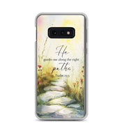 He Guides Me Paths, Clear-edge Case for Samsung - Lamb’s Love