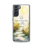 He Guides Me Paths, Clear-edge Case for Samsung - Lamb’s Love