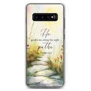 He Guides Me Paths, Clear-edge Case for Samsung - Lamb’s Love