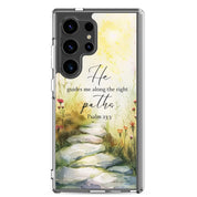 He Guides Me Paths, Clear-edge Case for Samsung - Lamb’s Love