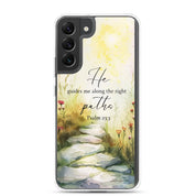 He Guides Me Paths, Clear-edge Case for Samsung - Lamb’s Love