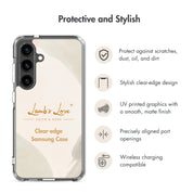 He Guides Me Paths, Clear-edge Case for Samsung - Lamb’s Love