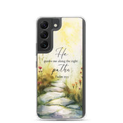 He Guides Me Paths, Clear-edge Case for Samsung - Lamb’s Love