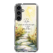 He Guides Me Paths, Clear-edge Case for Samsung - Lamb’s Love