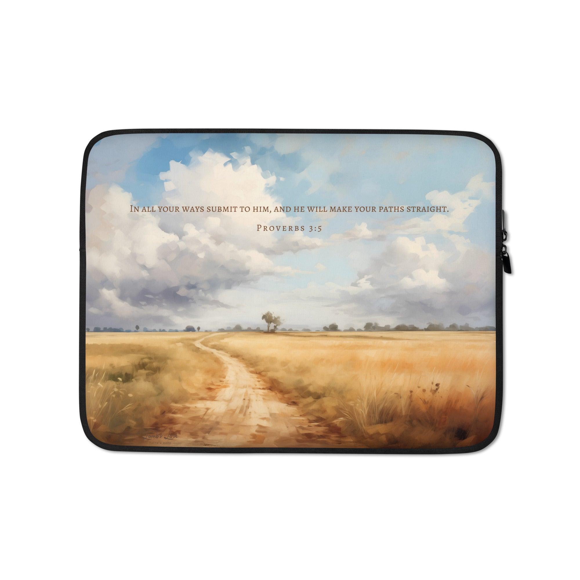 He will Make the Path Straight, Laptop Sleeve - Lamb’s Love