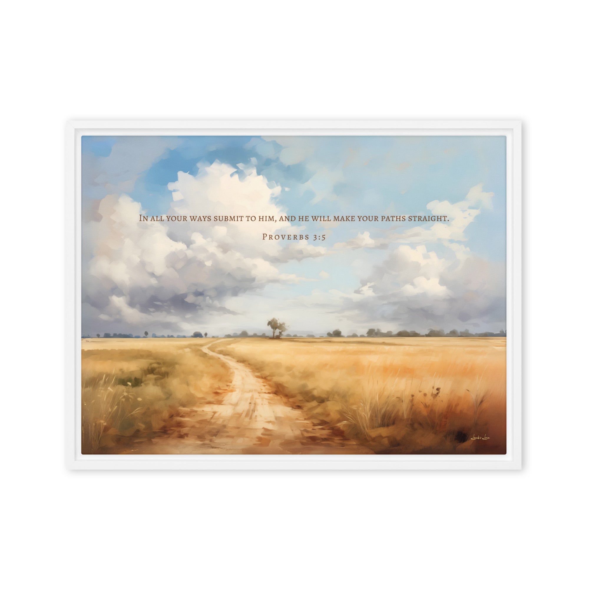 He Will Make Your Paths Straight, Framed Canvas - Lamb’s Love