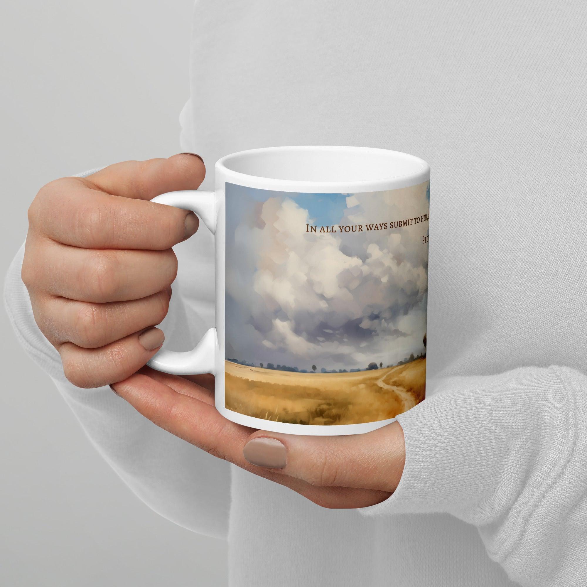 He Will Make Your Paths Straight, White Interior Mug - Lamb’s Love