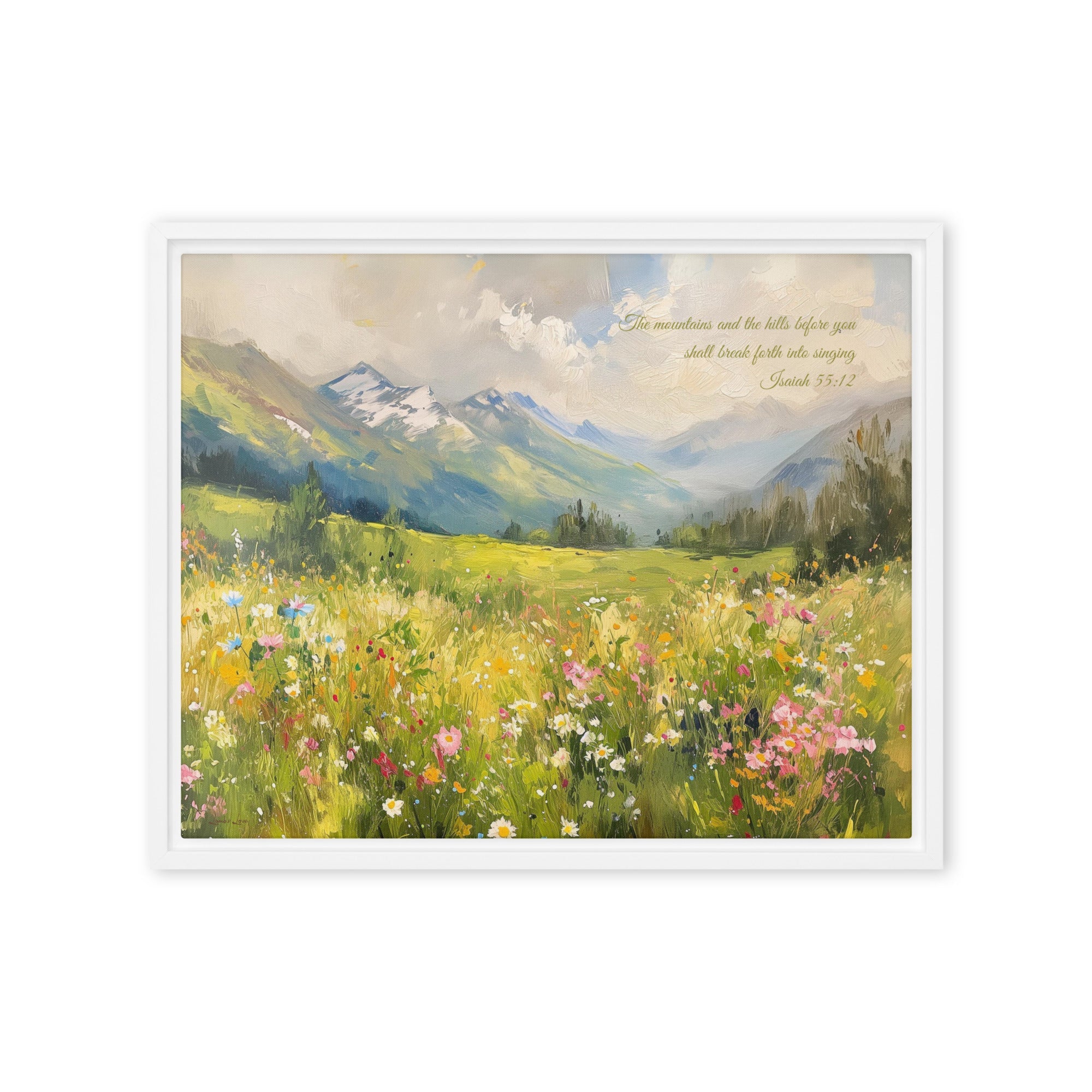 Hills Break Forth into Singing, Framed Canvas - Lamb’s Love