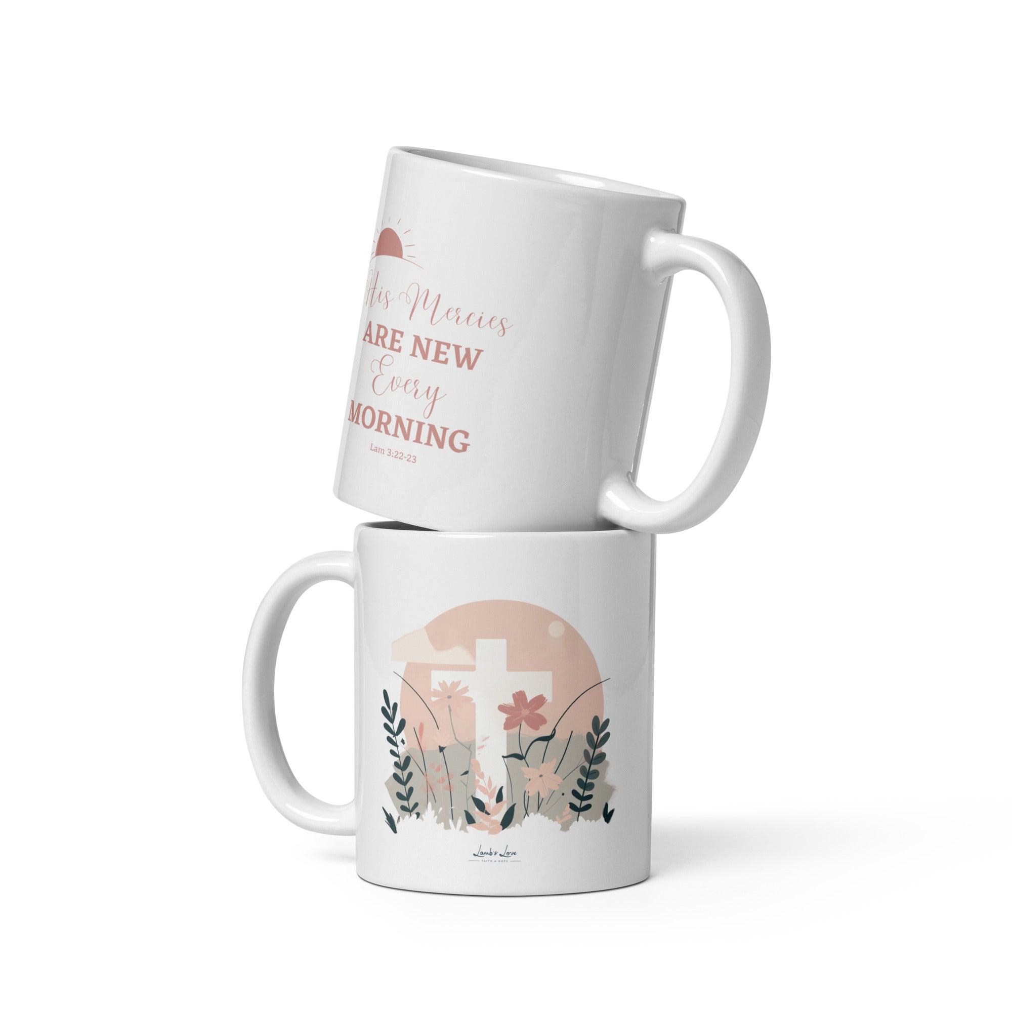 His Mercies are New Every Morning, White Interior Mug - Lamb’s Love