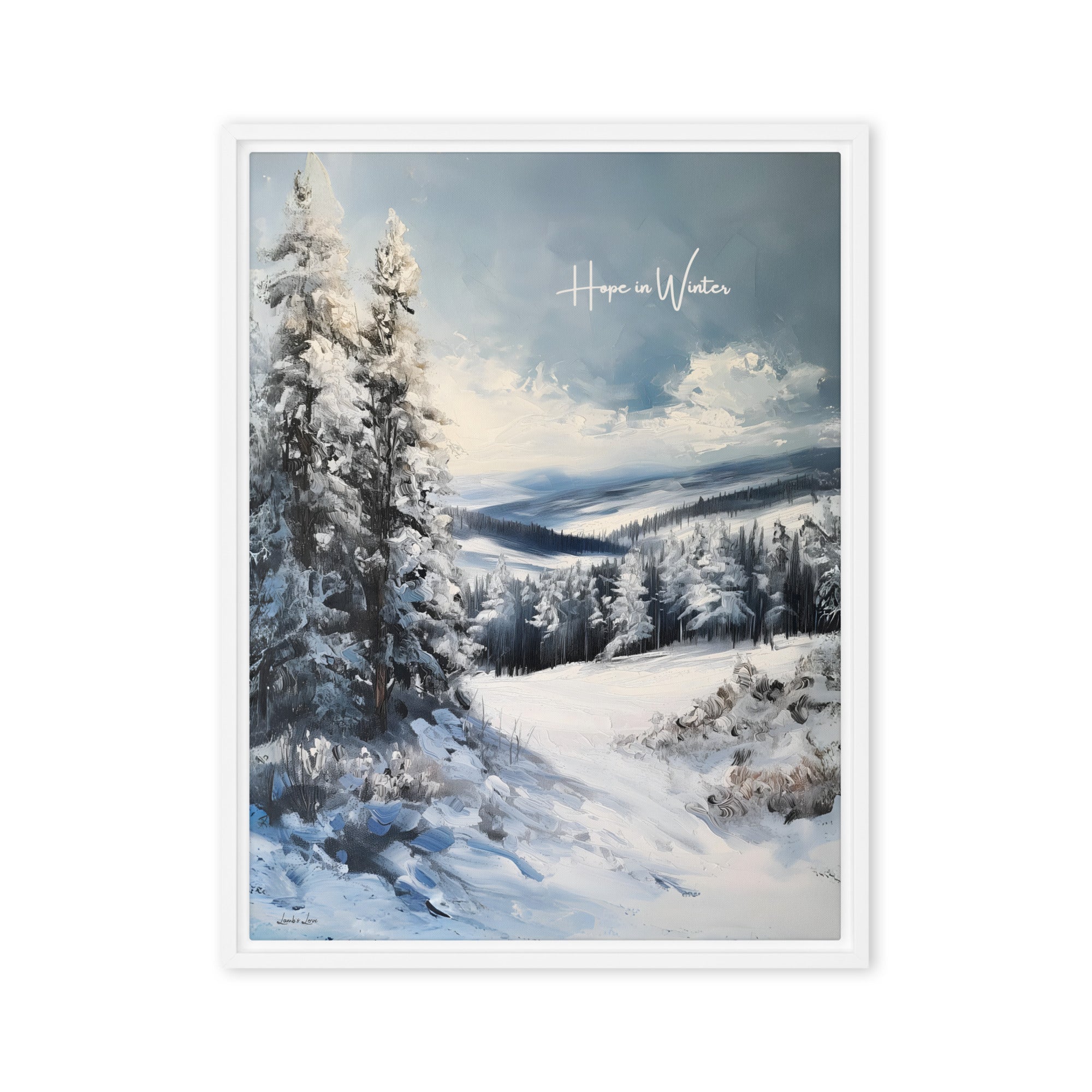 Hope in Winter, Framed Canvas - Lamb’s Love