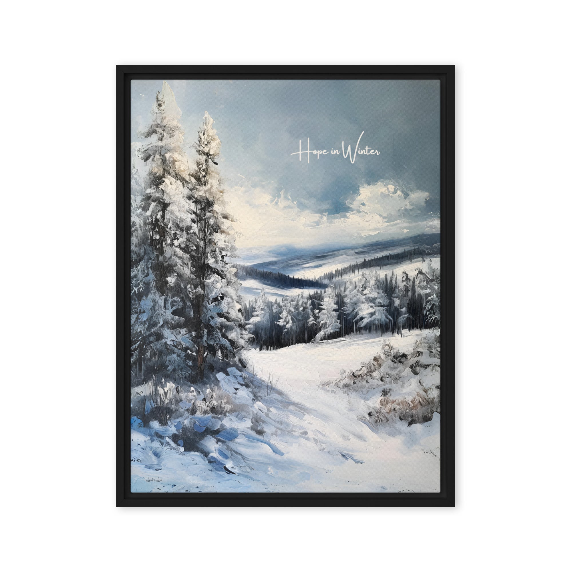 Hope in Winter, Framed Canvas - Lamb’s Love